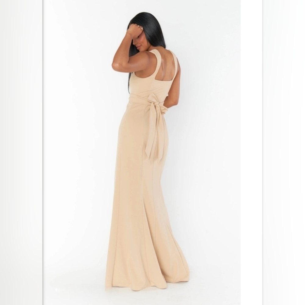 Show Me Your Mumu Paris Gown Champagne Stretch Romantic Minimalist Size Medium - Picture 6 of 7